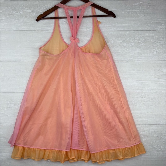 Betsey Johnson Double Layer Pink and Orange Chemise Size M - Picture 10 of 11
